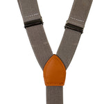 Chokore Chokore Y-shaped Suspenders with Leather detailing and adjustable Elastic Strap (Light Gray) 