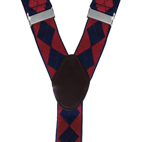 Chokore Stretchy Y-shaped Suspenders with 6-clips (Navy Blue & Red) - Chokore Stretchy Y-shaped Suspenders with 6-clips (Navy Blue & Red)