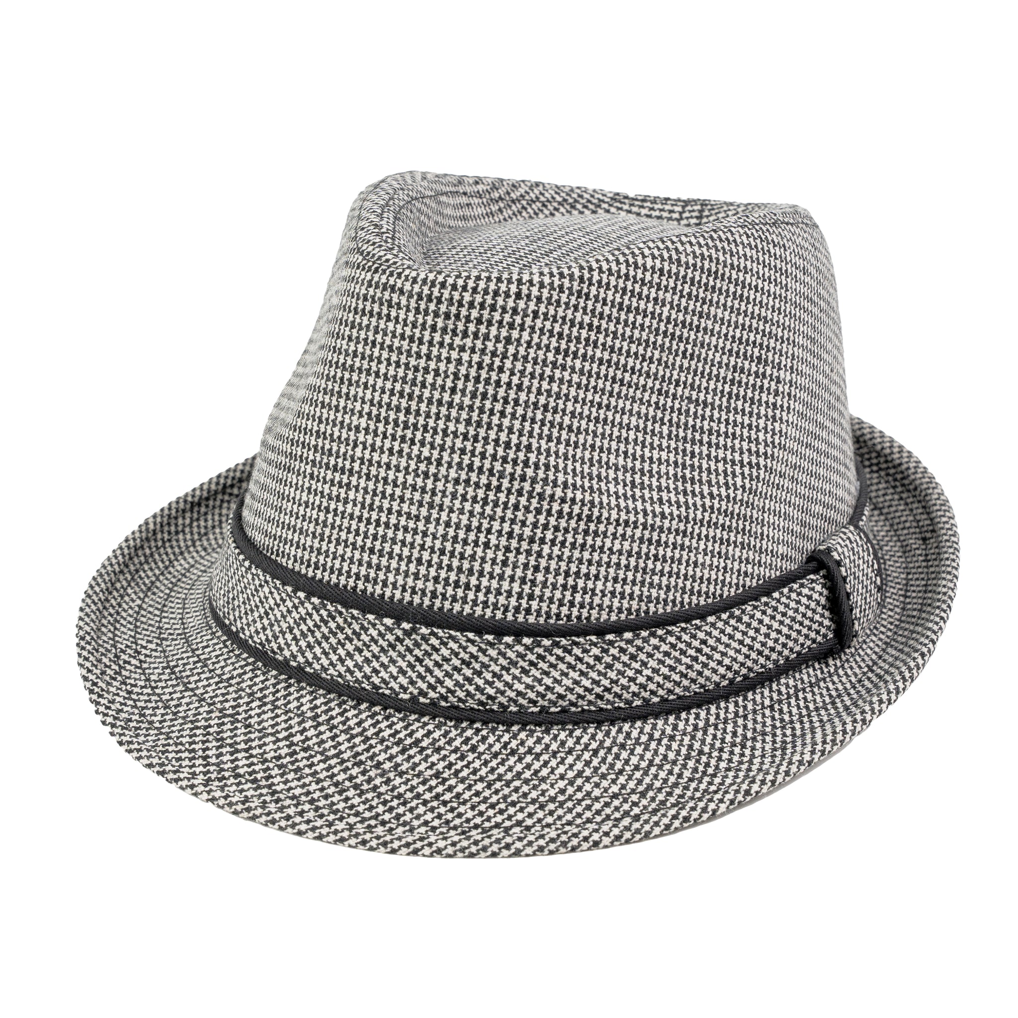 Chokore Classic Plaid Fedora Hat (Light Gray)