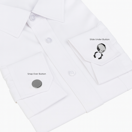 Glossy Black Brass Cuff Buttons – Easy-Fit Elegant Wear