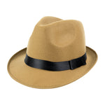 Chokore Chokore Vintage Fedora Hat with Short Brim (Camel) 