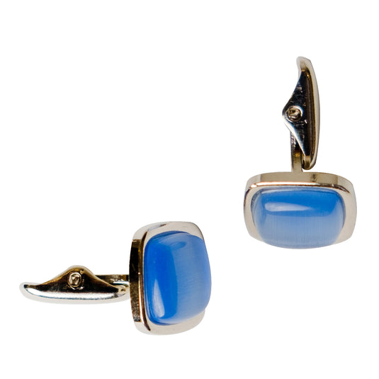 Chokore Squircle Cufflinks with Stone (Light Blue)