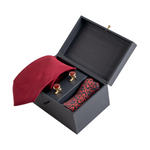 Chokore Chokore Special 3-in-1 Indian at Heart Gift Set, Burgundy (Pocket Square, Tie, & Cufflinks) 
