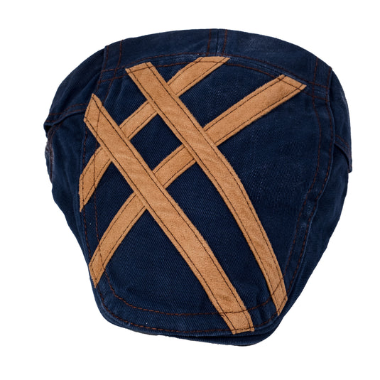 Chokore Denim Ivy Cap with Suede Detail (Blue)