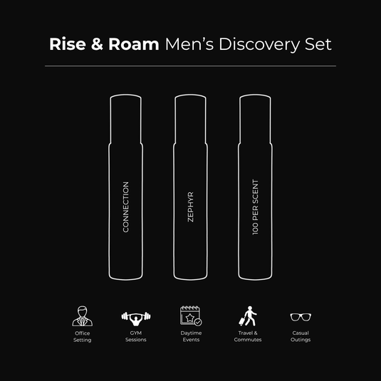 Connection Â· Zephyr Â· 100 Per Scent | 3 x 15ml / 20ml Perfume Combo For Men | (Morning / All Day)