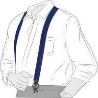 Chokore Chokore Y-shaped Plain Convertible Suspenders (Navy Blue)