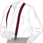 Chokore Chokore Y-shaped Plain Convertible Suspenders (Burgundy) 