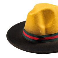 Chokore Chokore Double-tone Ombre Fedora Hat (Yellow & Black)