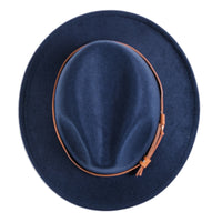 Chokore Chokore Fedora Hat with Vegan Leather Belt (Enamel Blue)