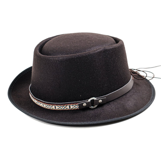 Chokore Vintage Panama Fedora Hat (Black)
