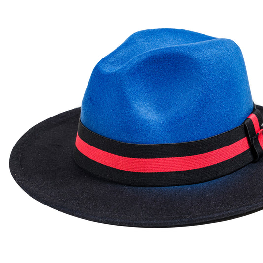 Chokore Double-tone Ombre Fedora Hat (Blue & Black)