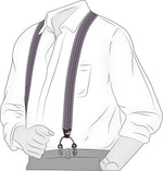 Chokore  Chokore Stretchy Y-shaped Suspenders with 6-clips (Gray & Black)