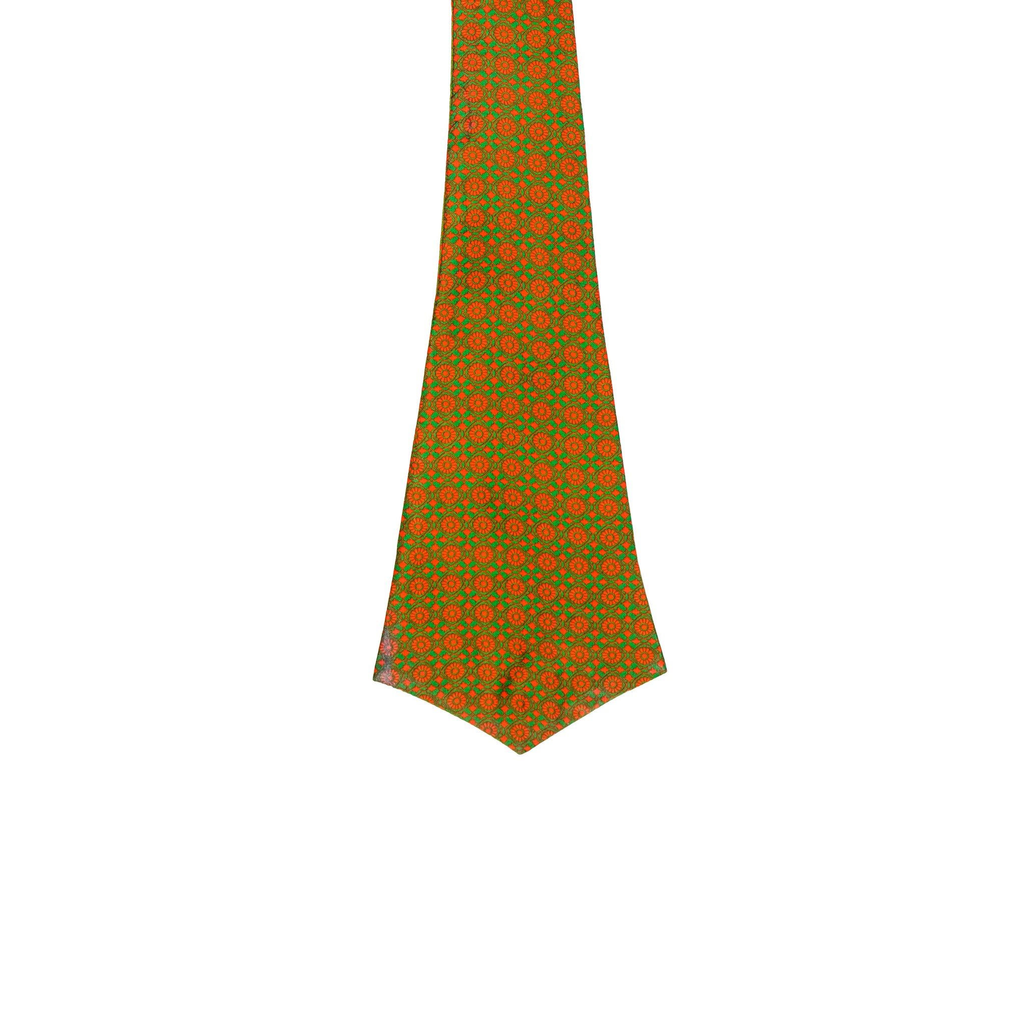 Chokore Tangerine & Green Silk Cravat