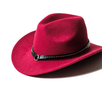 Chokore Chokore Cowboy Hat with Belt Band (Burgundy)