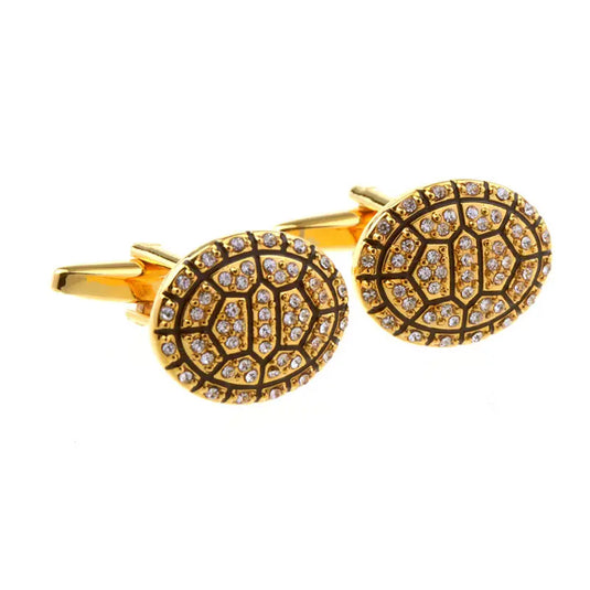 Chokore Gold Mosaic Crystal Brass Cufflinks – Luxurious Festive Wear 