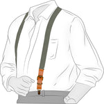 Chokore  Chokore Y-shaped Suspenders with Leather detailing and adjustable Elastic Strap (Lichen)