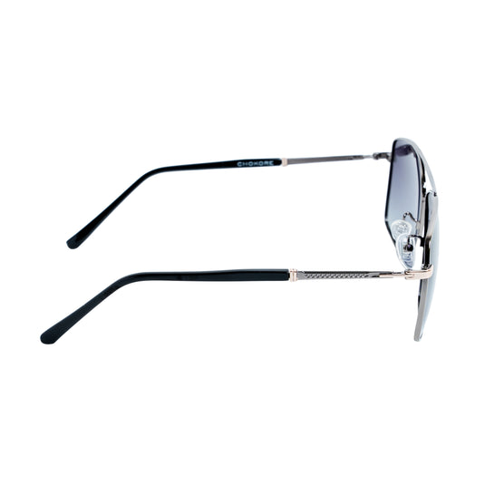 Chokore Sleek Rectangular Sunglasses with UV Protection (Black & Silver)