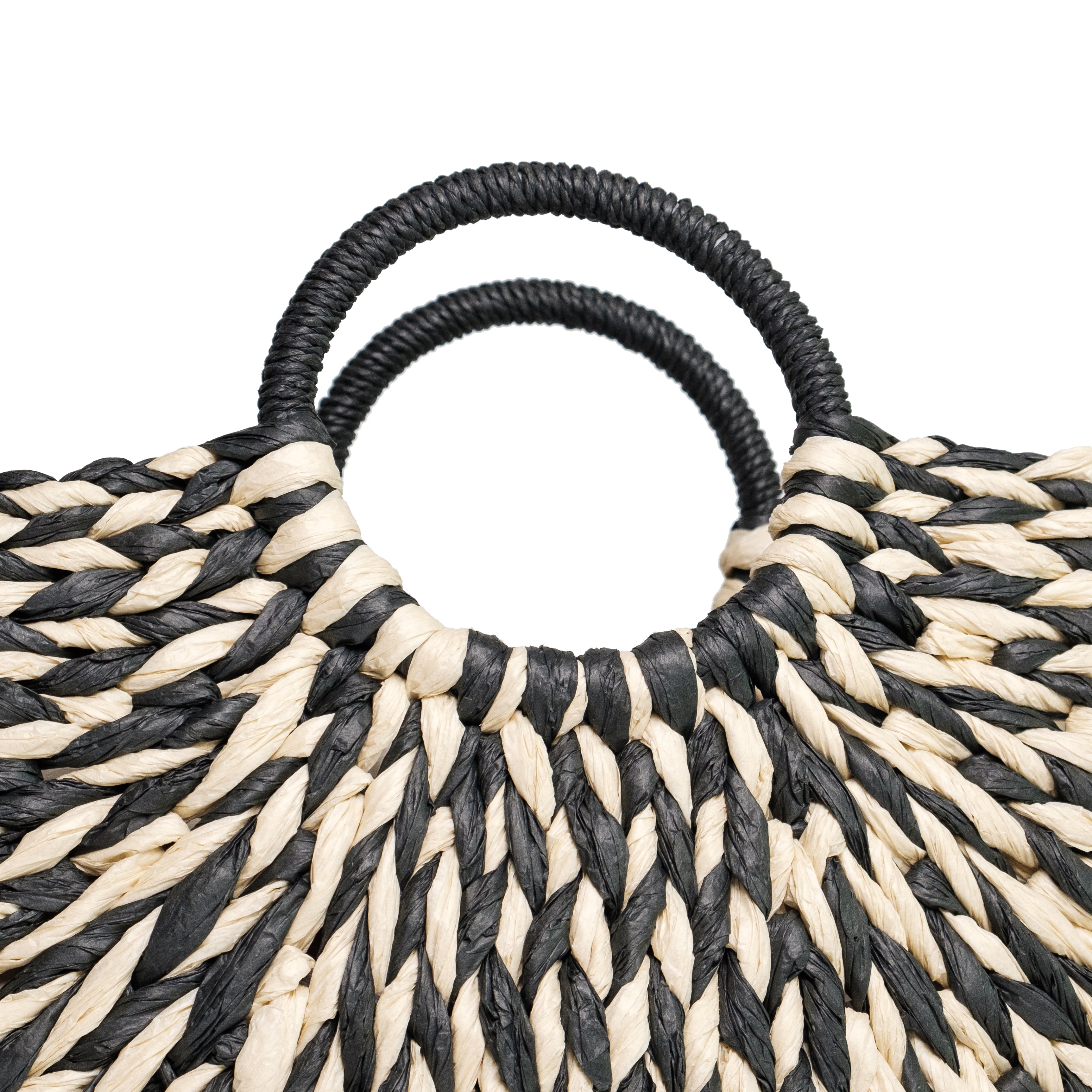 chokore Chokore Black and White Rattan Handbag