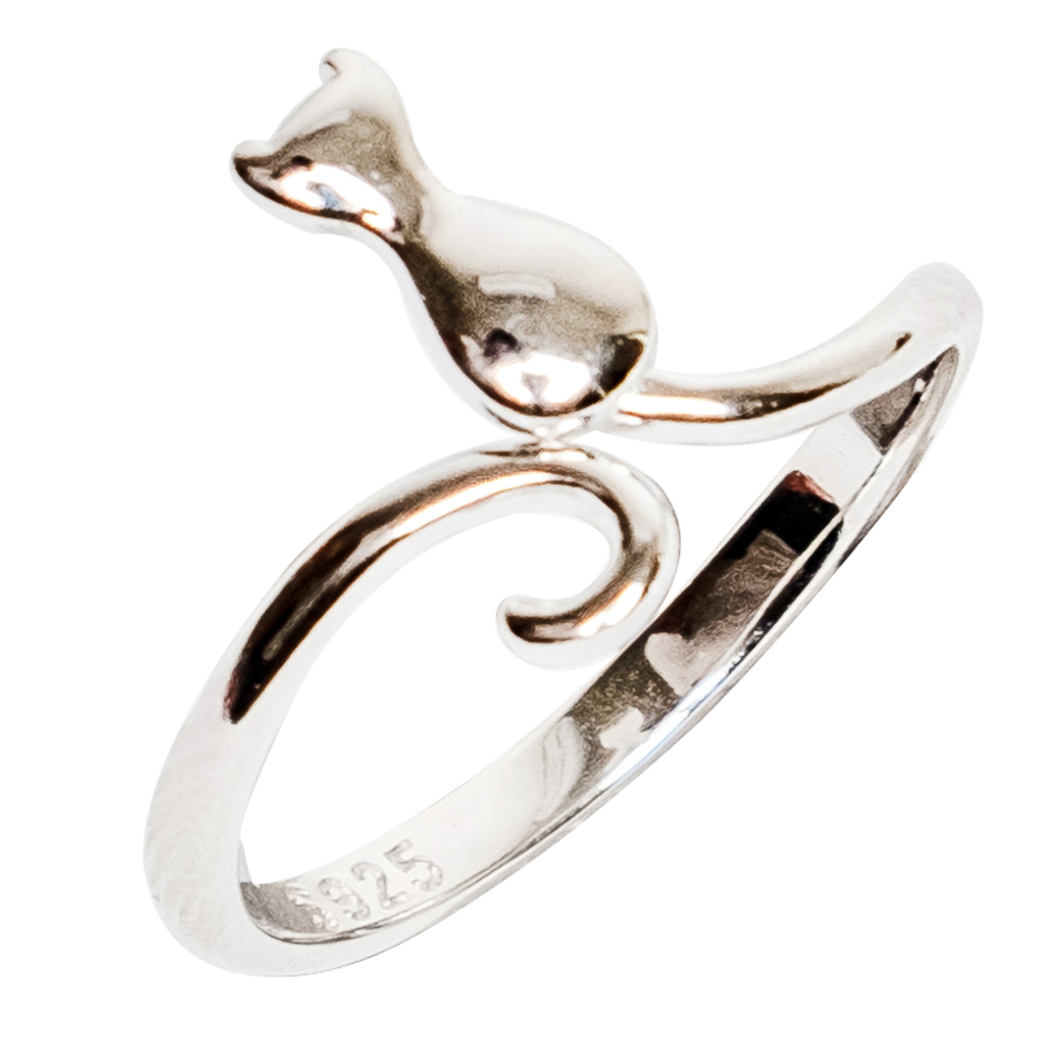 Chokore Sterling Silver Cute Kitten Ring