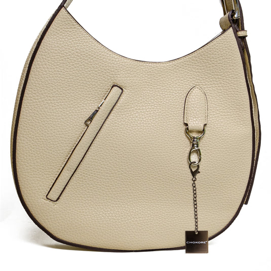 Chokore Chokore Round Hobo Bag with Shoulder Belt (White) 