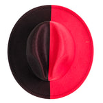 Chokore Chokore Half and Half Fedora Hat (Red & Black) 