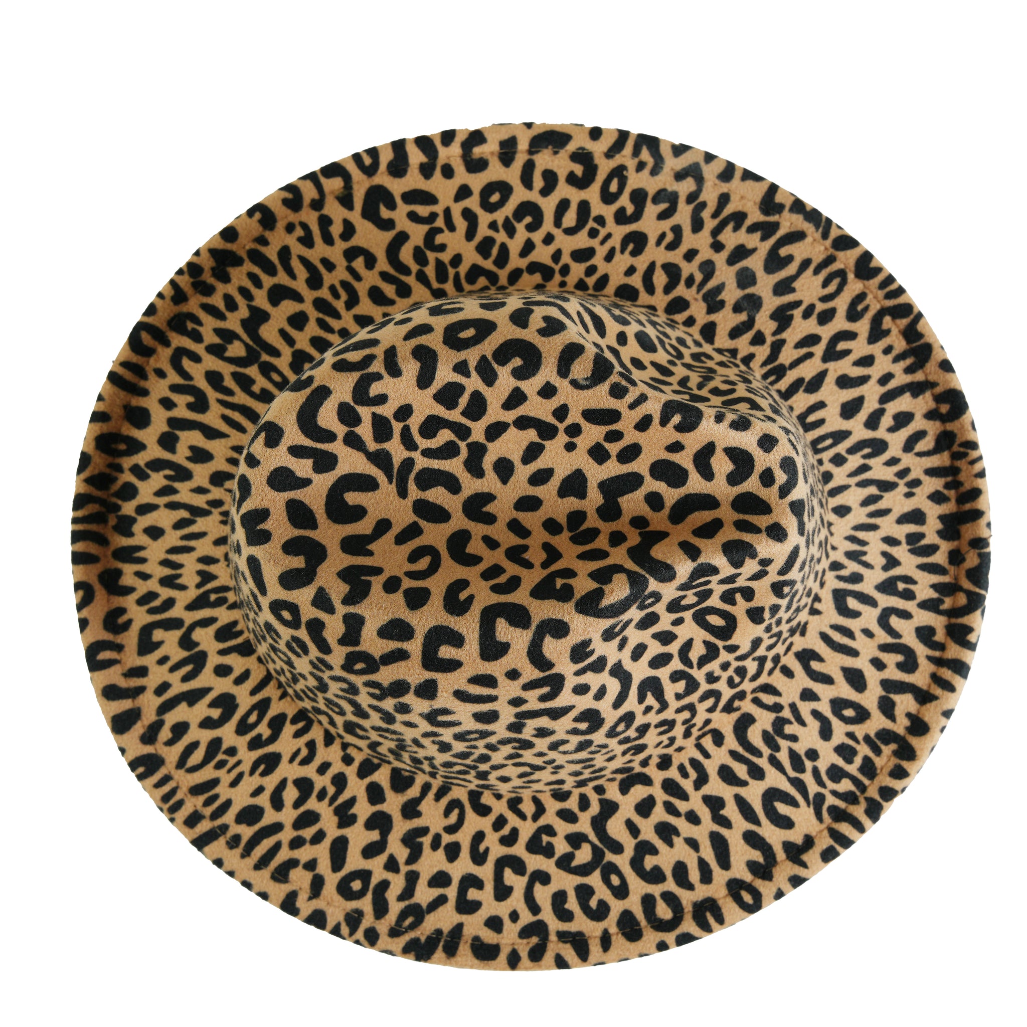 Chokore Leopard Print Fedora Hat (Black & Beige)
