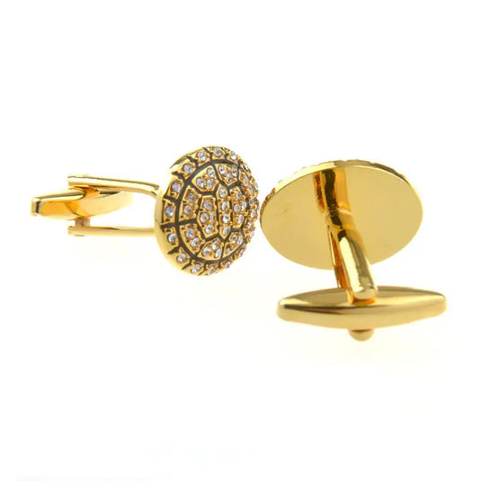 Chokore Gold Mosaic Crystal Brass Cufflinks – Luxurious Festive Wear 