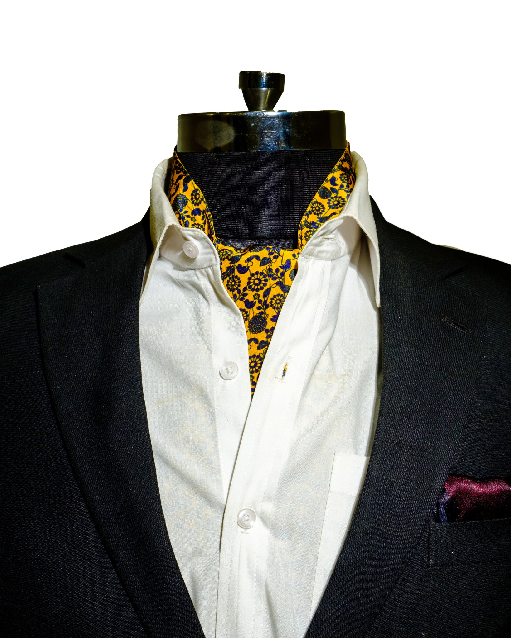 Chokore Yellow & Blue Bird print Silk Cravat
