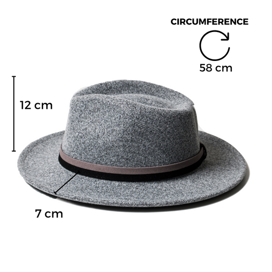 Chokore Vintage Fedora Hat (Light Grey)