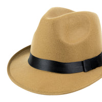 Chokore Chokore Vintage Fedora Hat with Short Brim (Camel)