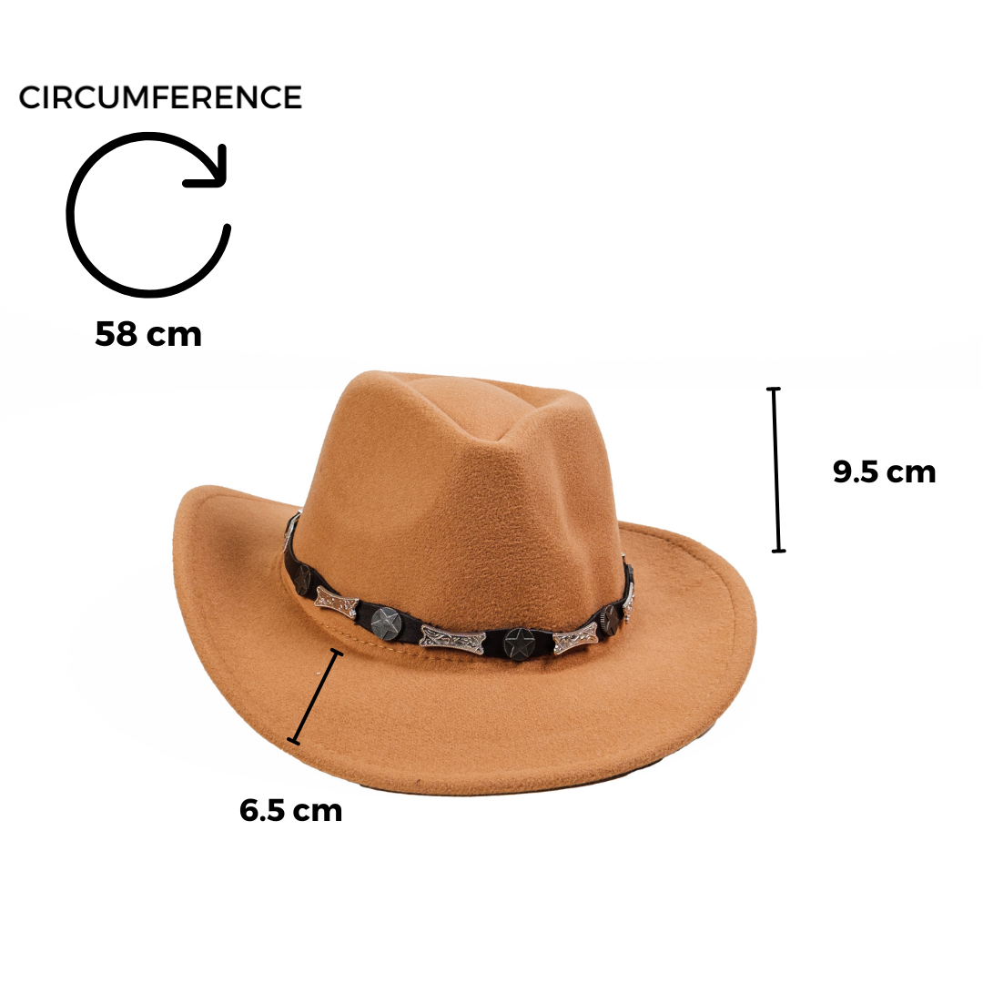 Chokore Cowboy Hat with Buckle Belt (Beige)