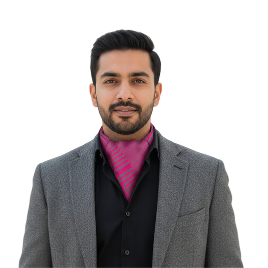 Chokore Striped Silk Reversible Cravat (Magenta)