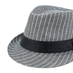 Chokore Chokore Classic Striped Fedora Hat (Dark Gray) 