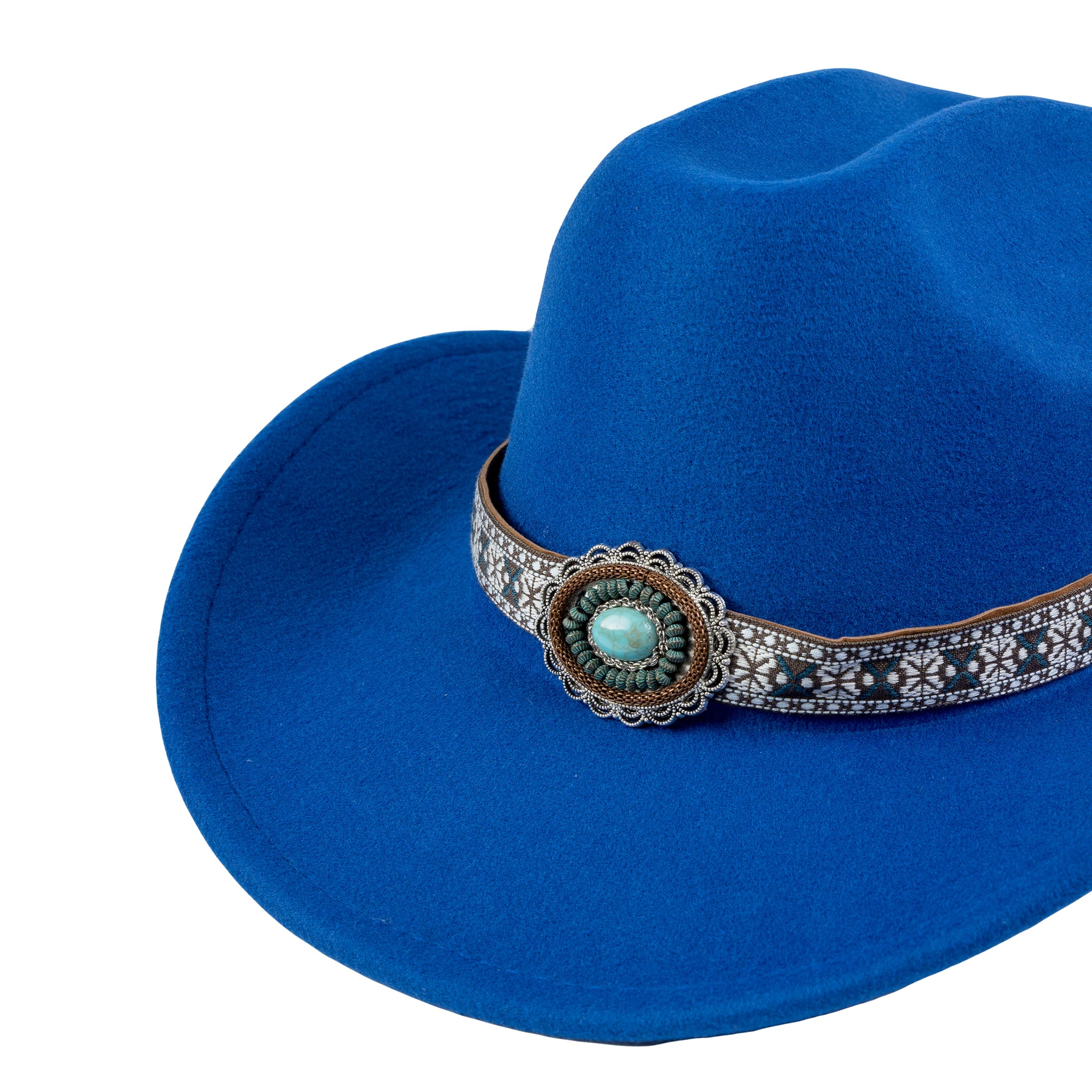 Chokore Ethnic Tibetan Cowboy Hat (Blue)