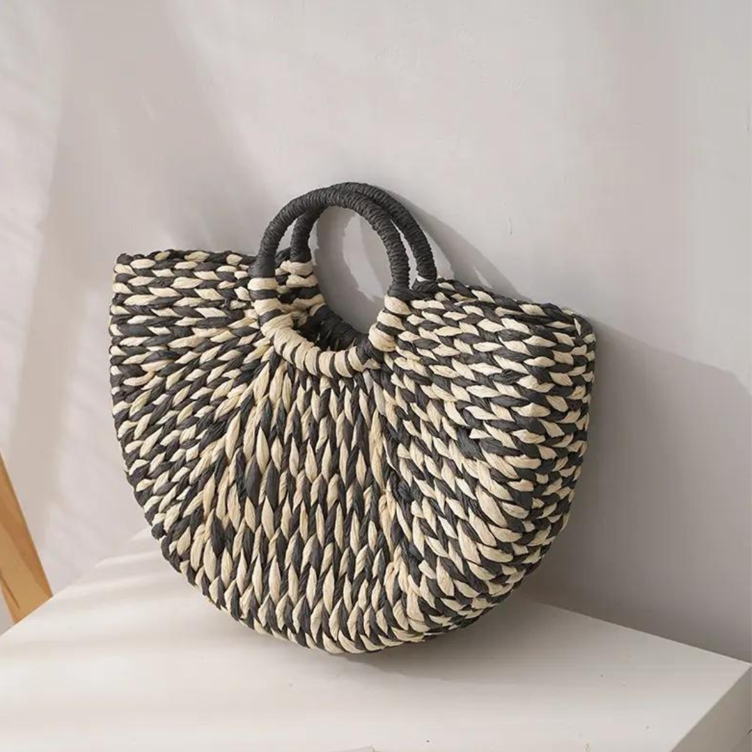 chokore Chokore Black and White Rattan Handbag