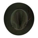 Chokore Chokore Fedora Hat with Braided PU Leather Belt (Forest Green) 
