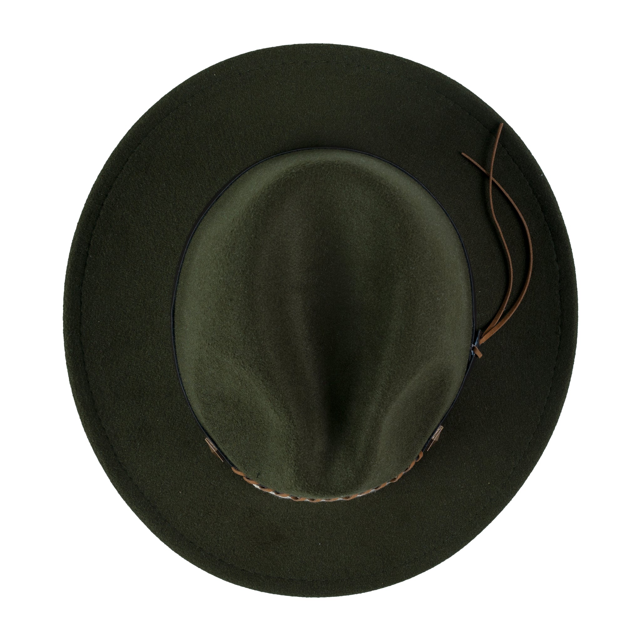 Chokore Fedora Hat with Braided PU Leather Belt (Forest Green)
