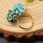 Chokore Chokore Turquoise Stone Ring with Golden Pearl 