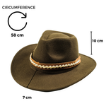 Chokore Chokore Cowboy Hat with Braided PU Belt (Forest Green) 