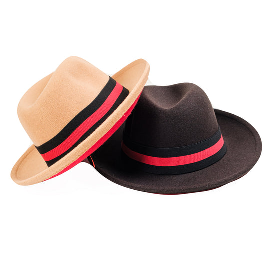Chokore Chokore Double-tone Fedora Hat (Black) 
