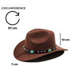 Chokore Chokore Cowboy Hat with Rhinestone Belt (Chocolate Brown) 