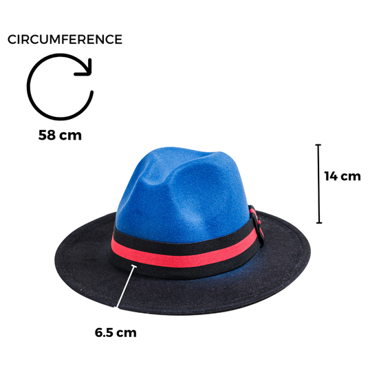 Chokore Double-tone Ombre Fedora Hat (Blue & Black)