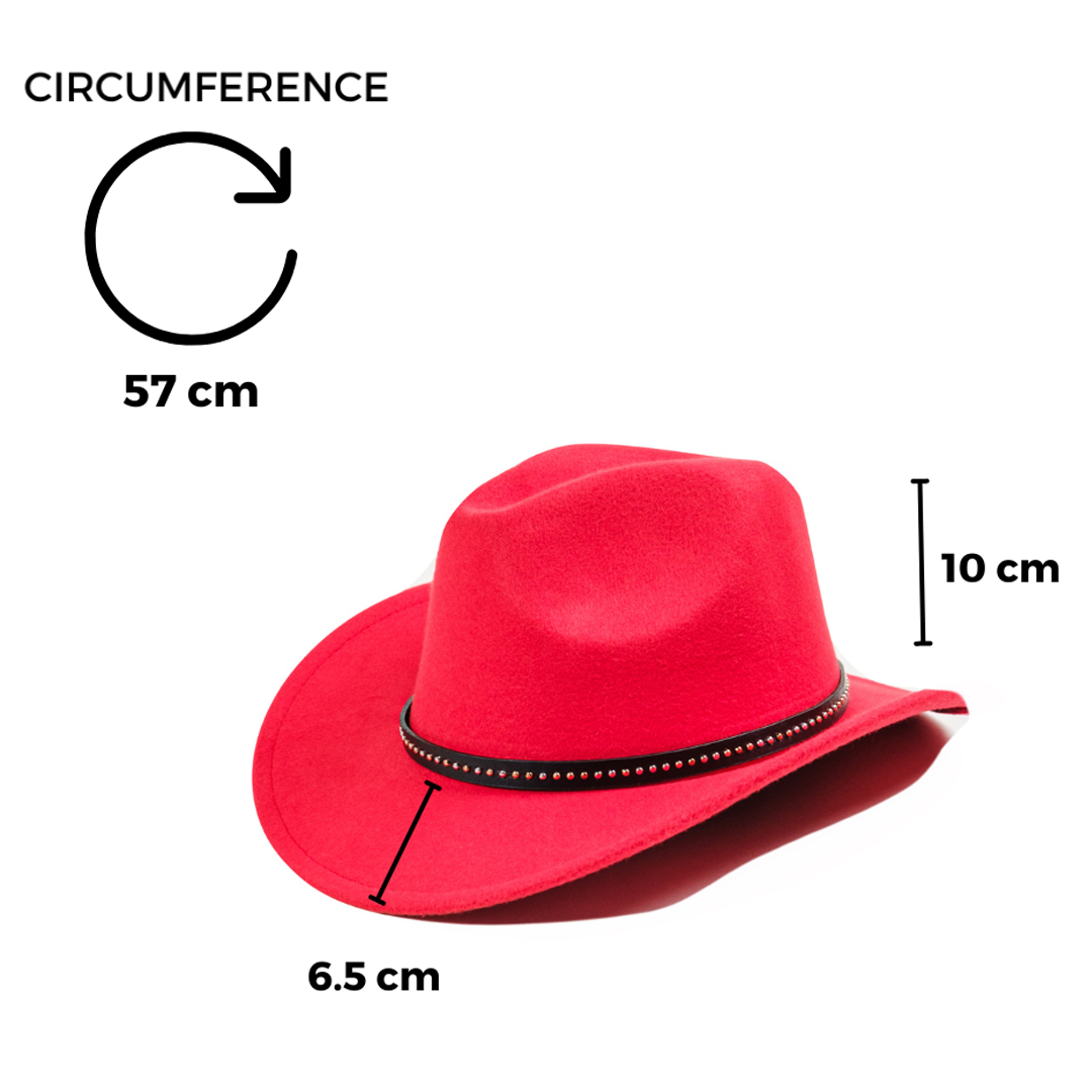 Chokore Cowboy Hat with Belt Band (Red)