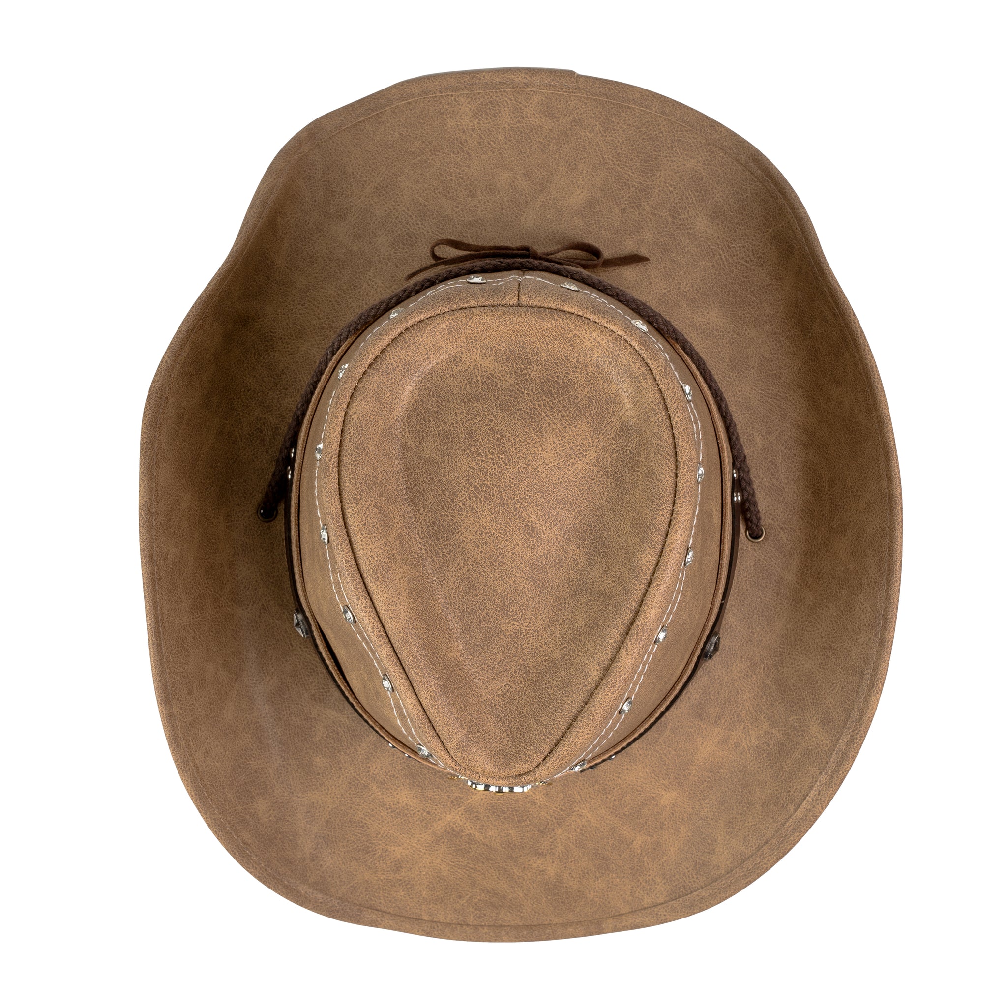 Chokore PU Leather Cowboy Hat with Ox Head (Camel)