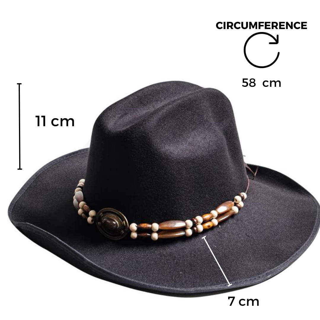 Chokore Tibetan Cowboy Hat (Black)