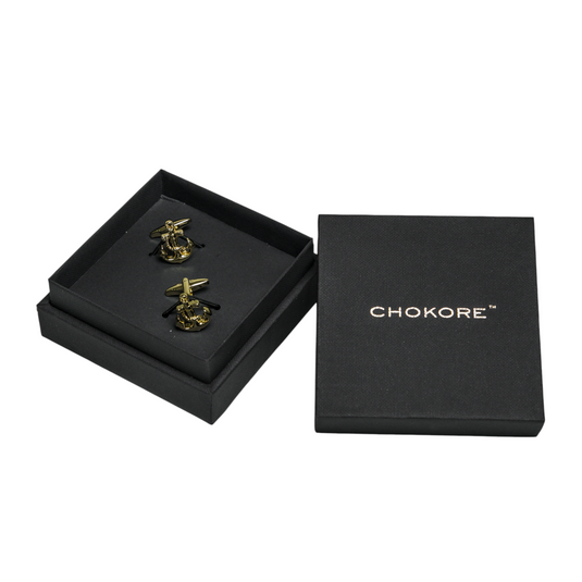 Gold Anchor Brass Cufflinks – Nautical Elegant Wear