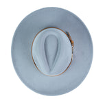 Chokore Chokore Fedora Hat with PU Leather Belt and Buckle (Light Gray) 