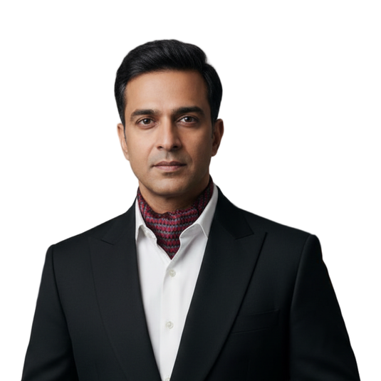 Chokore Red and Grey Silk  Reversible Cravat