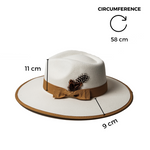 Chokore Chokore Handcrafted Cowboy Hat with Ox head Belt (Brown) Chokore Feather Fedora Hat with Flat Brim