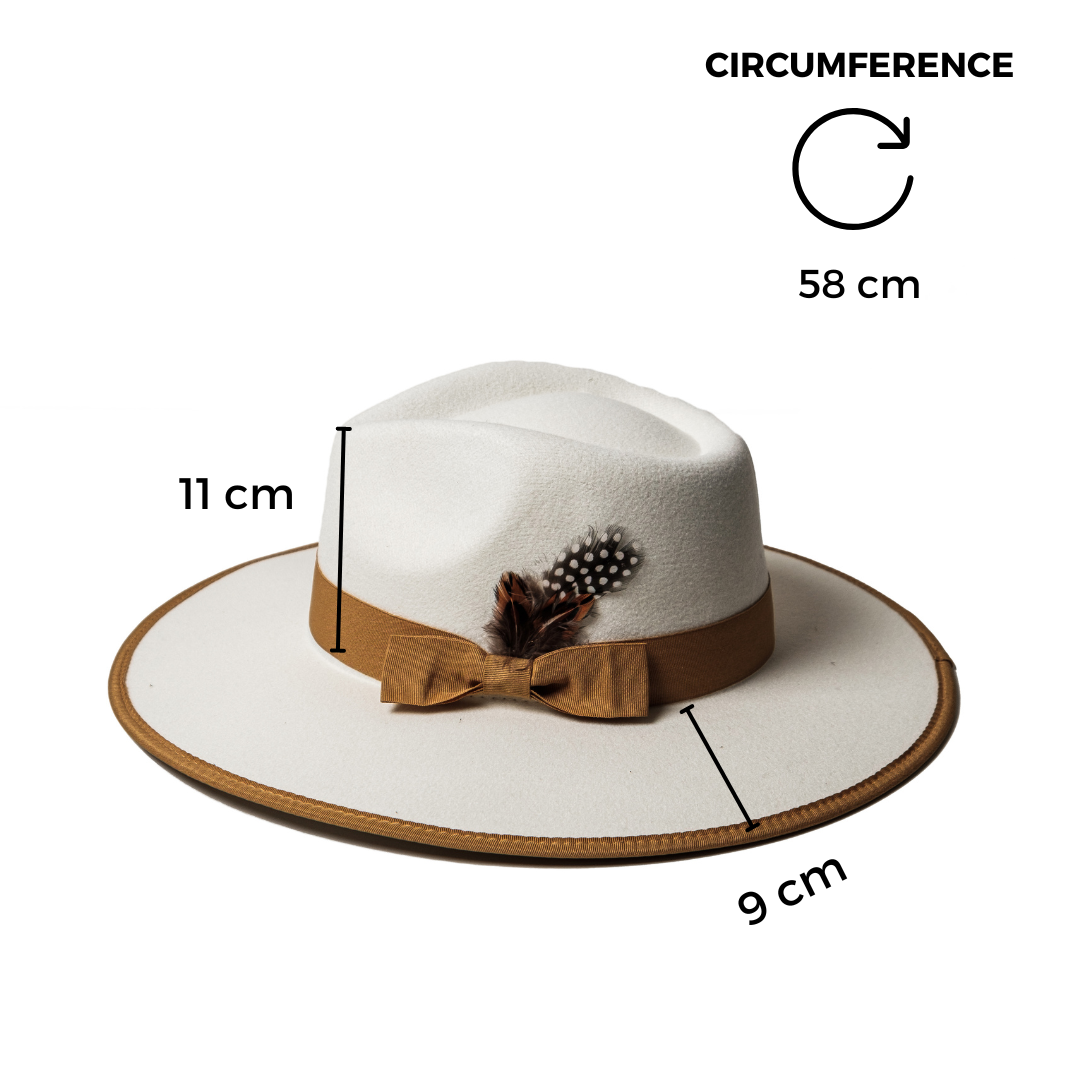 Chokore Feather Fedora Hat with Flat Brim